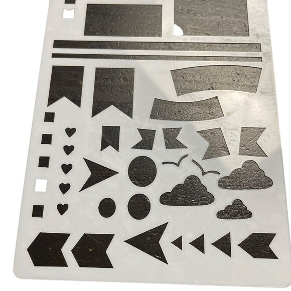 Reusable Art Planner Stencil  Blocks Flags Check Boxes Weather Arrows mq Mixed M - Picture 2 of 3